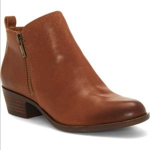 NEW Lucky Brand Basel Leather Brown Ankle Booties